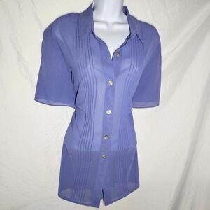 vintage y2k 90s Lilac lavender chiffon fairy whimsical blouse